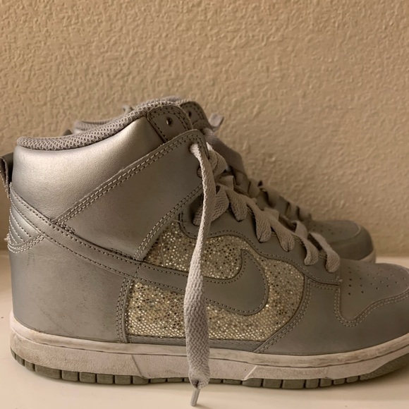 silver glitter nike